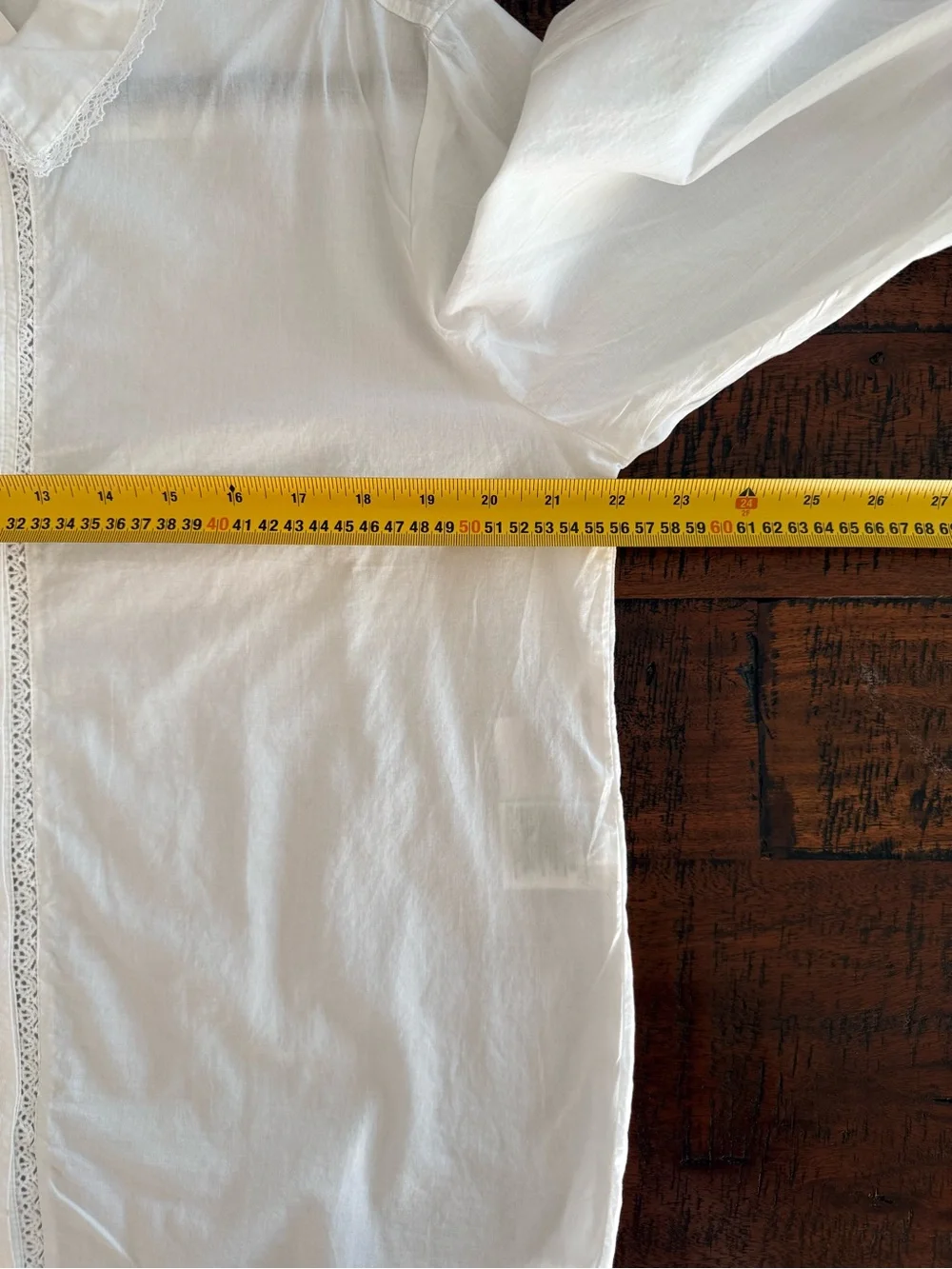 H&M White Long-Sleeve Button-Down Shirt with Lace Trim SZ.S - Picture 7 of 8
